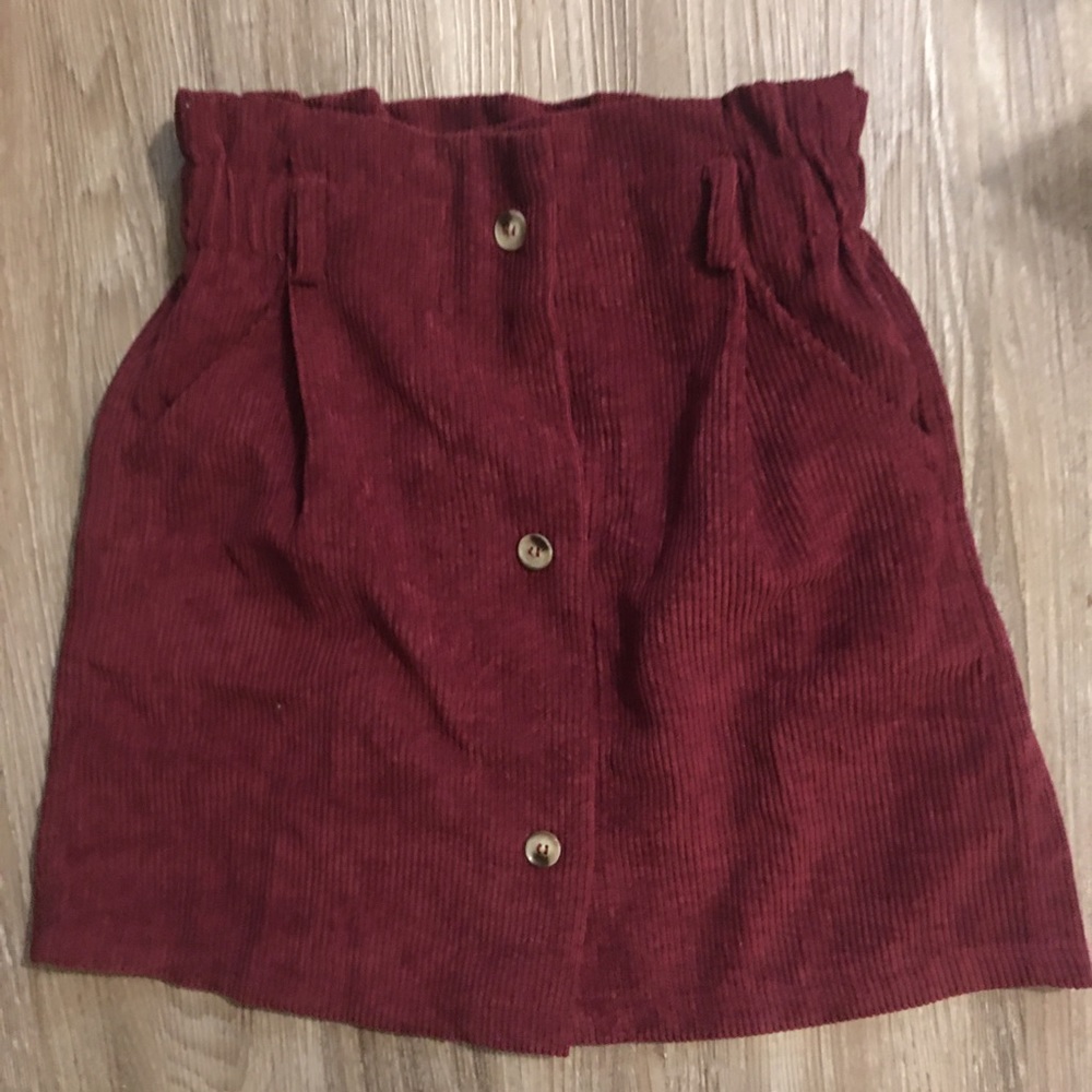 Corduroy red skirt